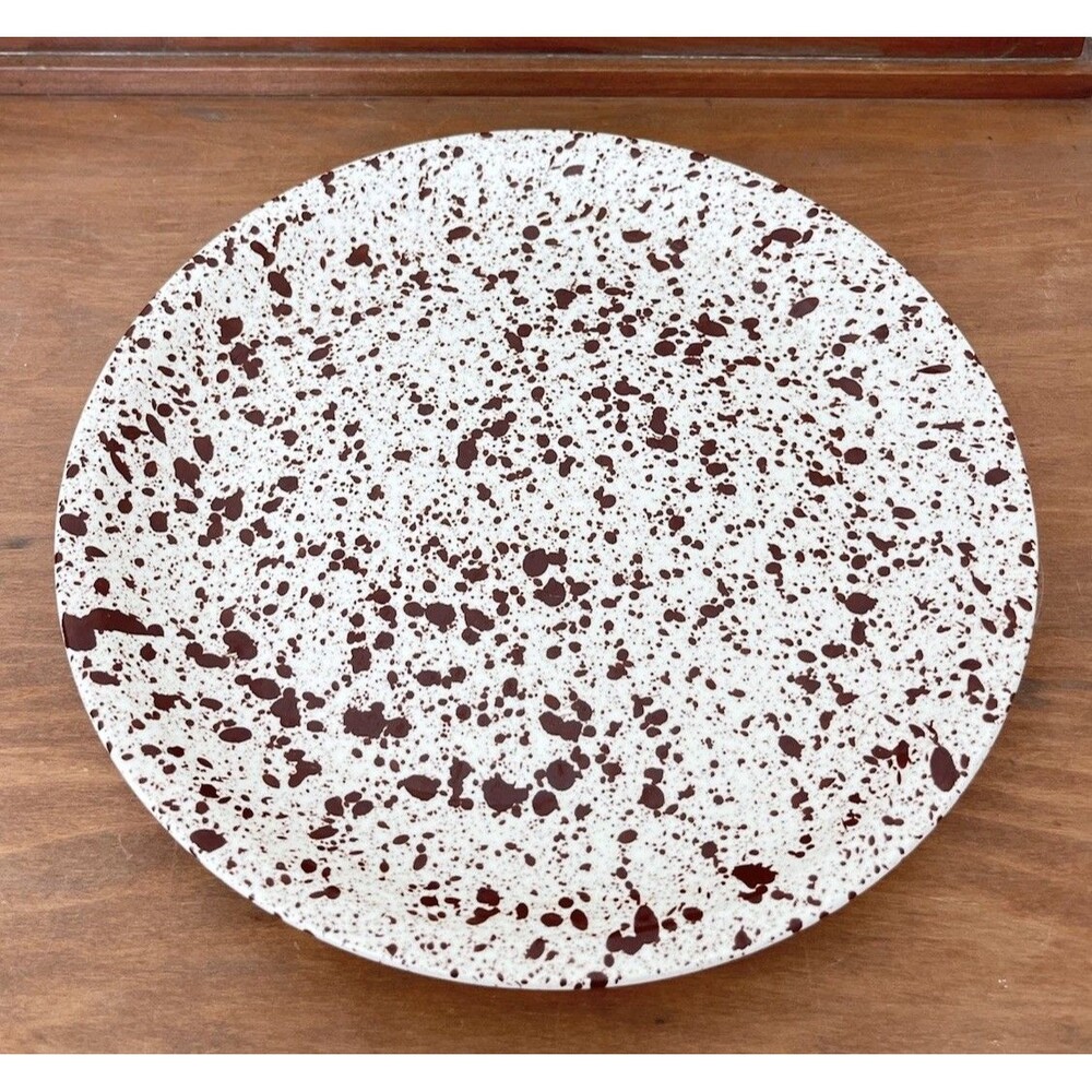 Paden City Pottery Round Plate in Confetti Brown